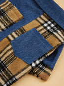 Camisa Jeans com Estampa Xadrez