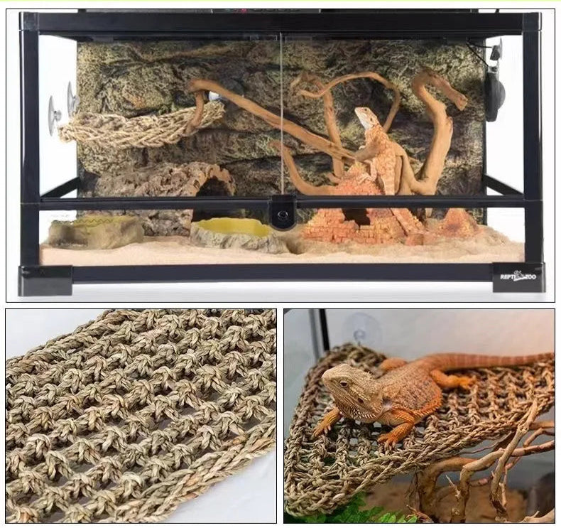 Cama de Palha com Rede Natural para Répteis