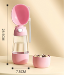 Garrafa Portátil 2 em 1 com Dispenser de Ração e Água