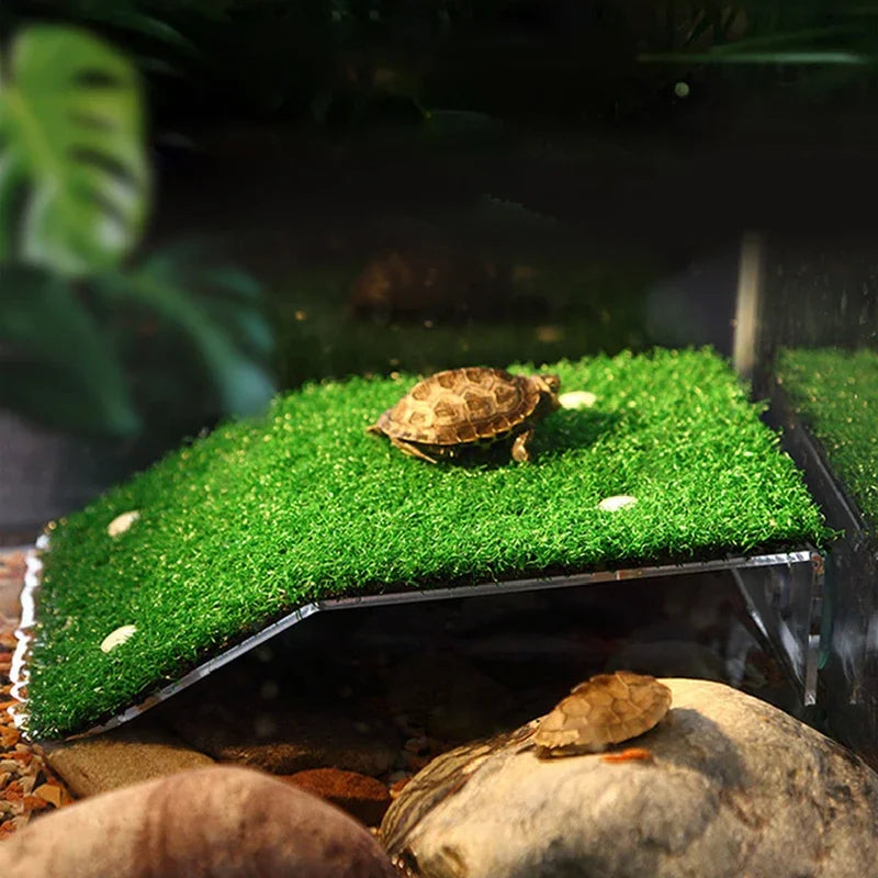 Plataforma Flutuante com Grama Artificial para Tartarugas