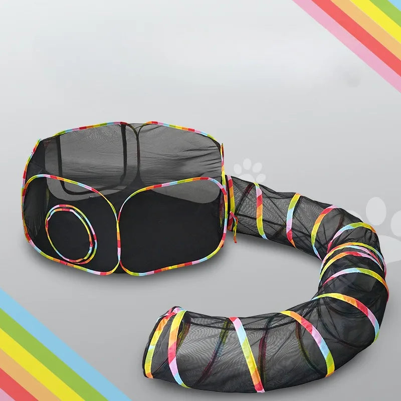 Túnel e Tenda Dobrável para Gatos