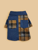 Camisa Jeans com Estampa Xadrez