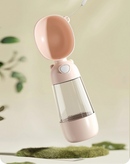 Garrafa Portátil 2 em 1 com Dispenser de Ração e Água