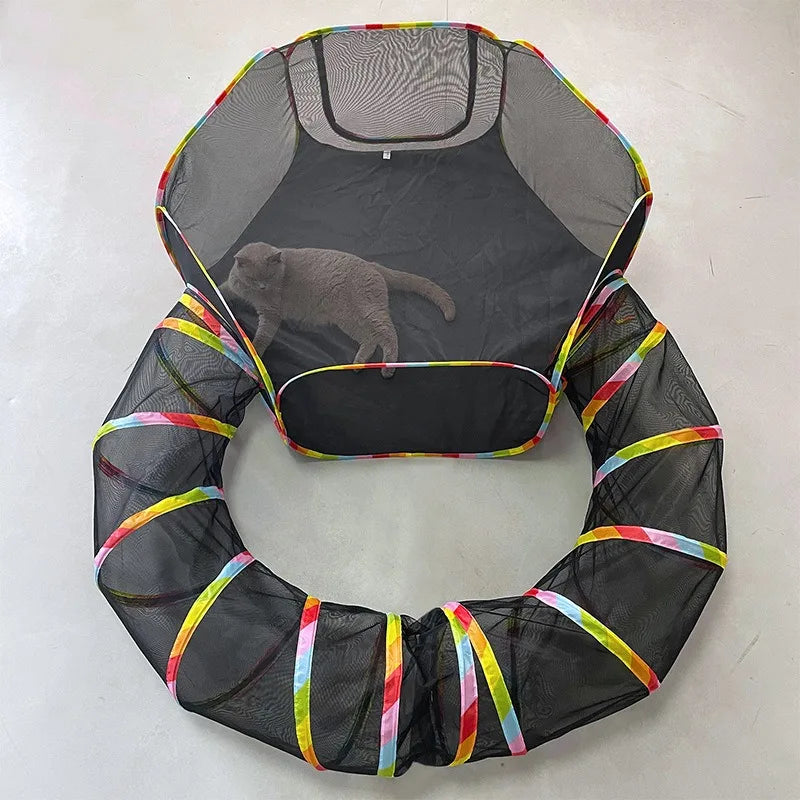 Túnel e Tenda Dobrável para Gatos