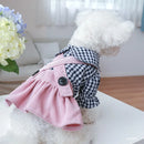 Vestidinho Xadrez com Saia Rosa