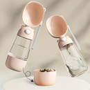 Garrafa Portátil 2 em 1 com Dispenser de Ração e Água